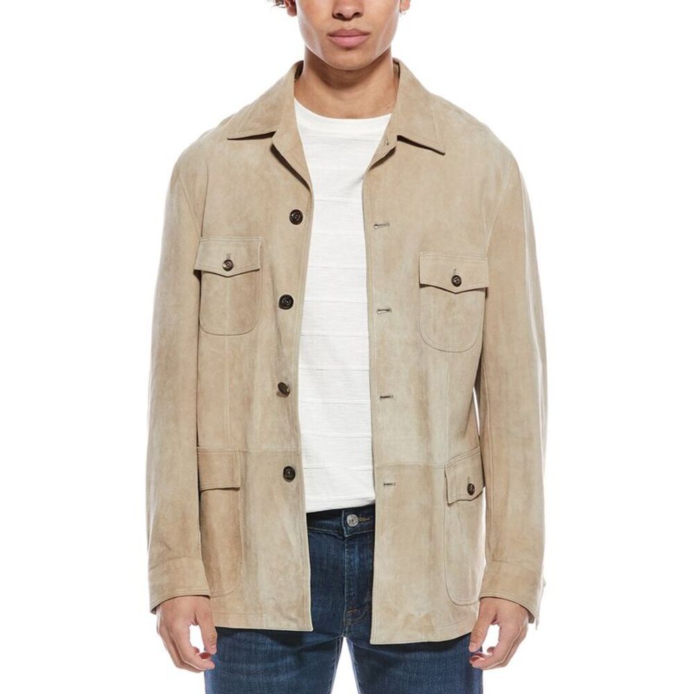 Eleventy Mens  Sahariana Suede Jacket